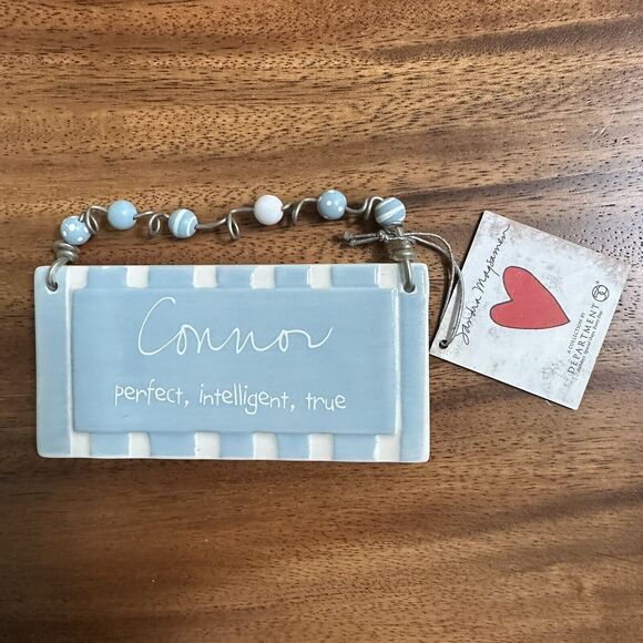 Department 56 Sandra Magsamen Boys Name Tag Ornament Decor Ceramic Plaque CONNOR - Picture 6 of 6